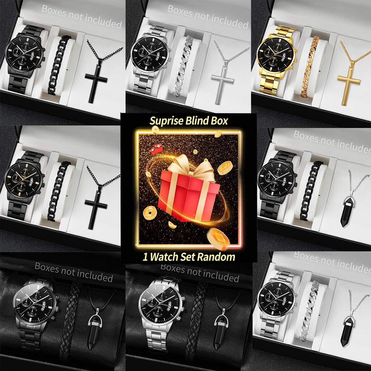 Jewelry With Watches - Caja ciega de Reloj misterioso sorpresa-3PCS/Set,