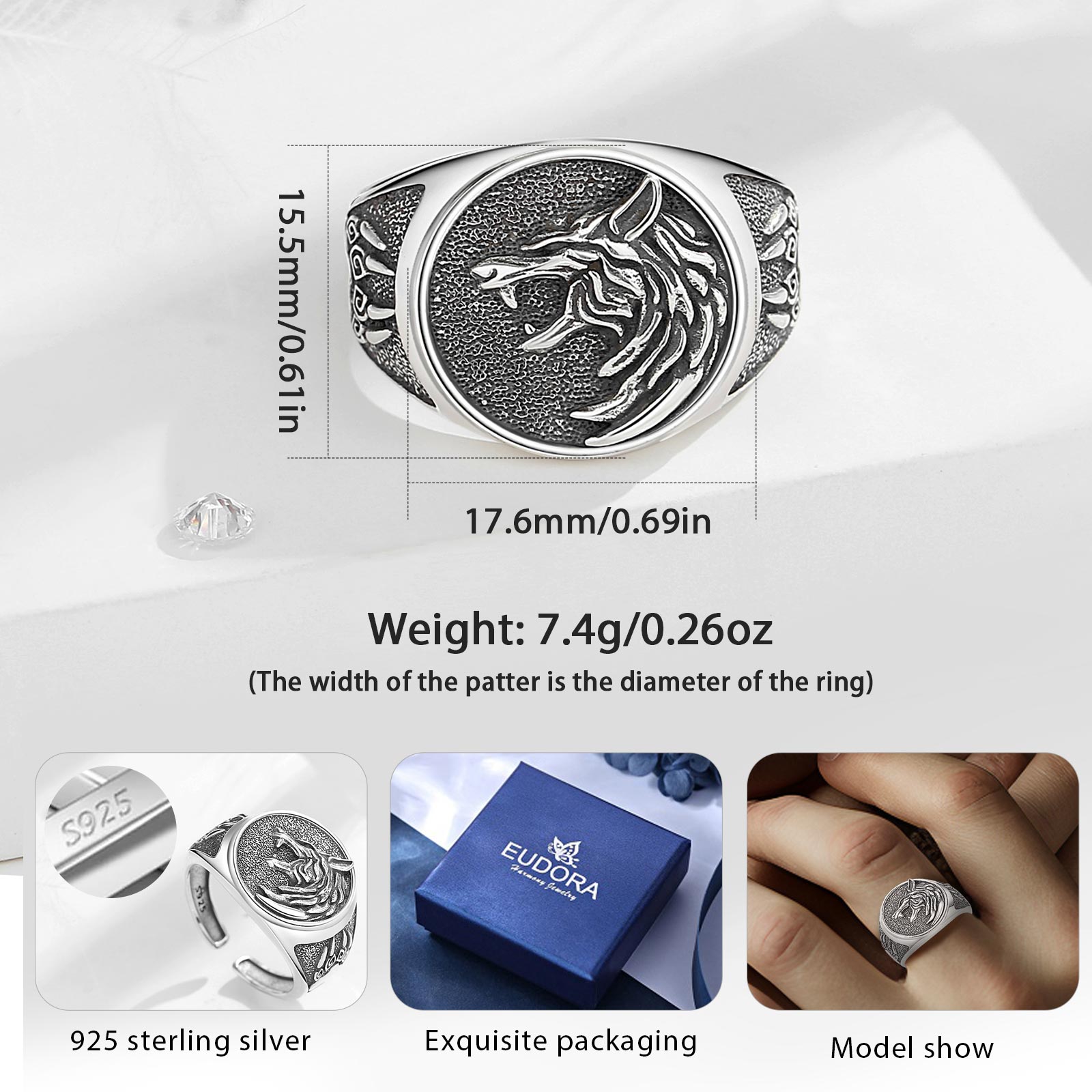 Eudora-anillo ajustable de Pla - Wolf Jewelry & Watches Tampa Reviews reseña y precio