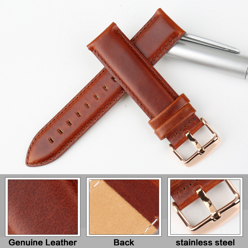 MAIKES-Correa de cuero genuino - Daniel Wellington Watches & Jewelry Online Store reseña y precio