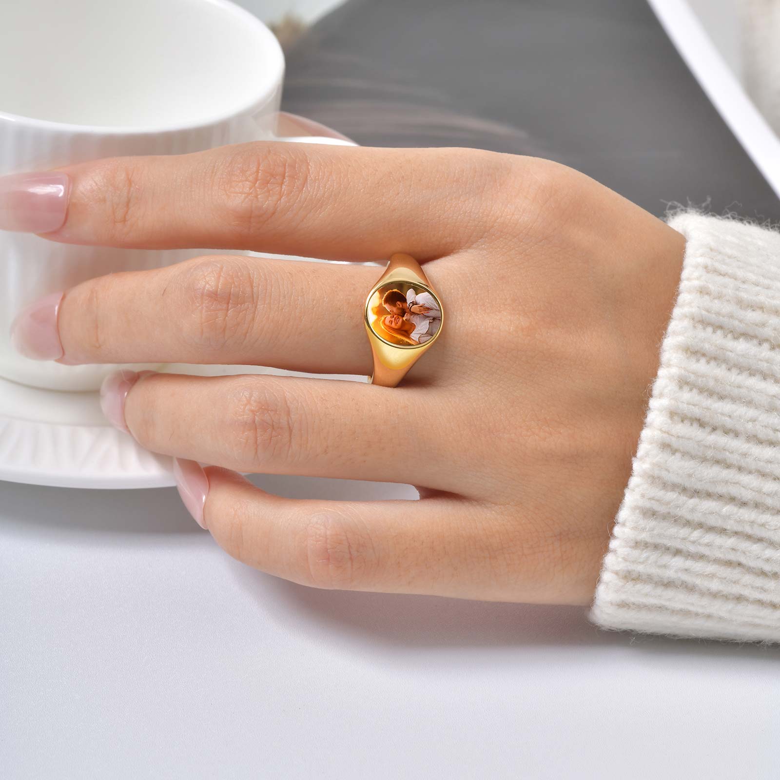 Anillo de foto personalizado p - Statement Cocktail Ring reseña y precio