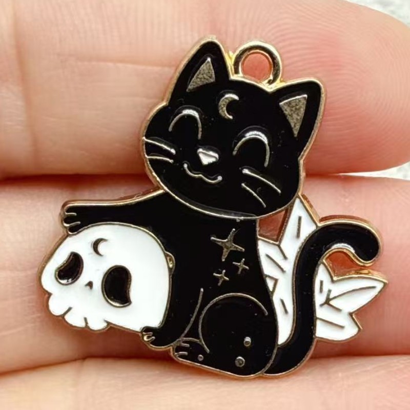 10 piezas de dijes de gato neg - Charm Bracelet Beads reseña y precio