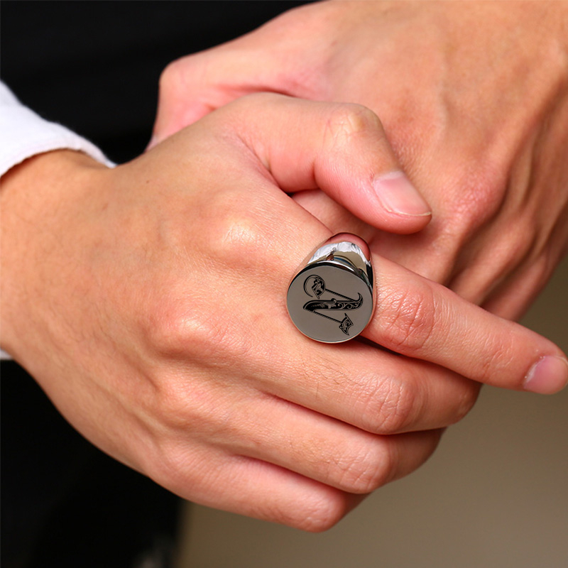 Vnox-Anillo de sello inicial c - Statement Cocktail Ring reseña y precio